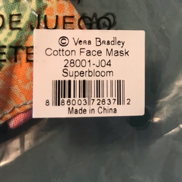 NWT Vera Bradley Face Mask in Superbloom - Picture 3 of 3